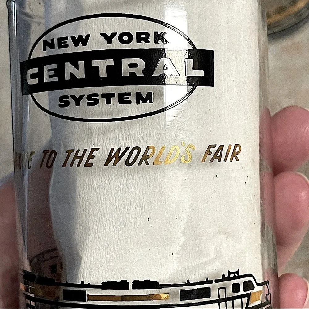 New York World's Fair Glasses 1964-1965 New York Central Train System Set of 6